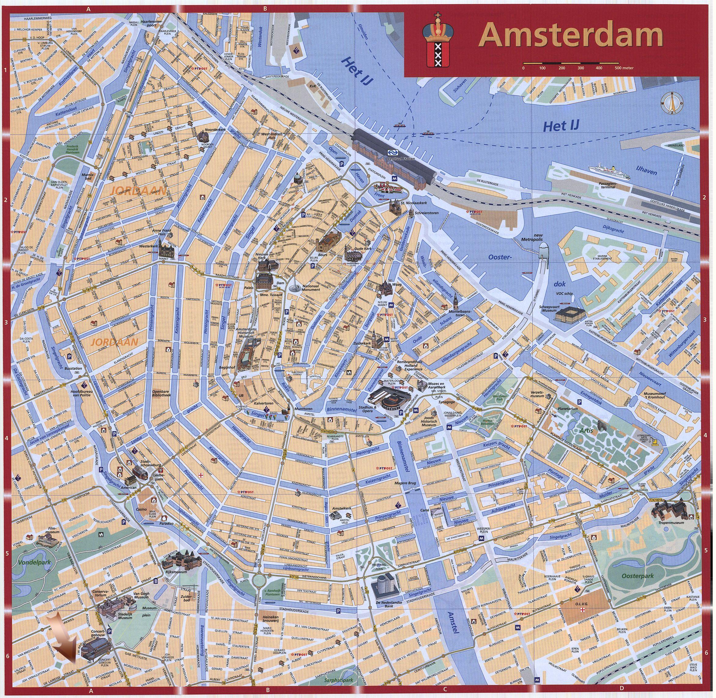 Harta Amsterdam Amsterdam Olanda Hart Rile De Jos